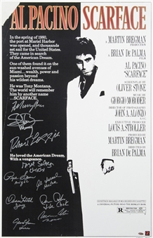 "Scarface" Signed Movie Poster with 10 Signatures (Steiner)